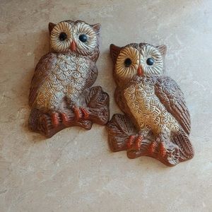 🟢Homco Owl Wall Plaques
